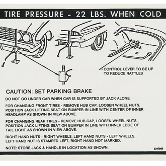 QRP® - Trunk Tire Pressure Jack Instruction Decal