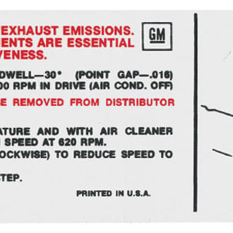 QRP® - Emissions Decal 455, 4bbl, AT, BO, Late