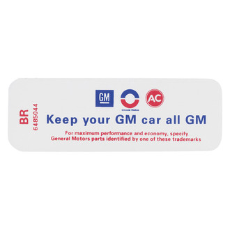 QRP® - "Keep Your GM Car All GM" Technical Decal