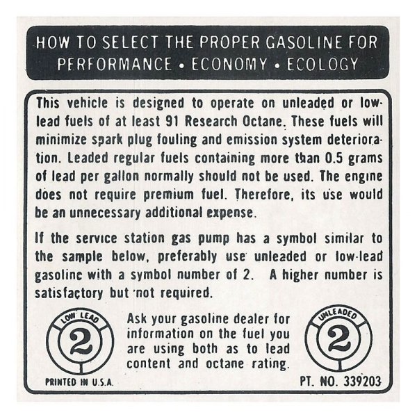 QRP® - Fuel Requirement Decal