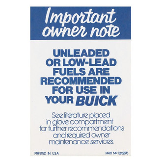 QRP® - Fuel Requirement Decal Unleaded Fuel (#1242876)