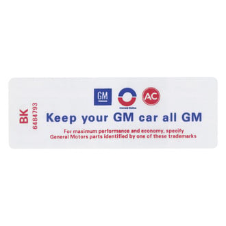 QRP® - "Keep Your GM Car All GM" BK Technical Decal