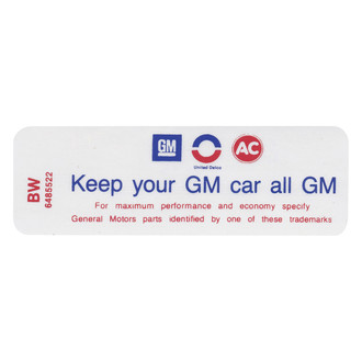 QRP® - "Keep Your GM Car All GM" BW Technical Decal
