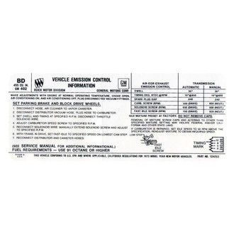 QRP® - Emissions Decal 455-4V, BD