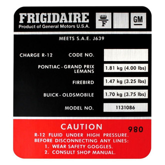 QRP® - Model 1131086 A/C Compressor Decal