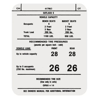 QRP® - Tire Pressure Decal "OT", #417063