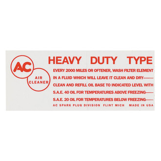 QRP® - Air Cleaner Service Decal