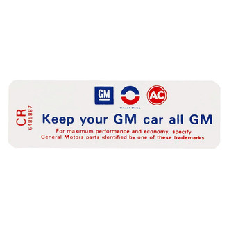 QRP® - "Keep Your GM Car All GM" CR Technical Decal