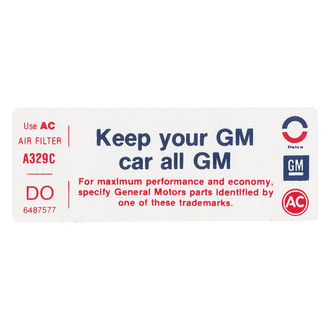 QRP® - "Keep Your GM Car All GM" DO Technical Decal
