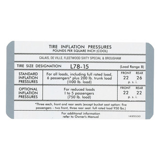 QRP® - Tire Pressure Decal