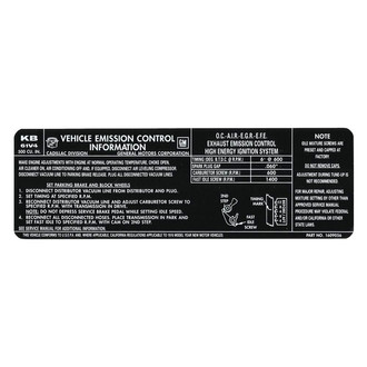 QRP® - Emissions Decal 500, California, 1609056