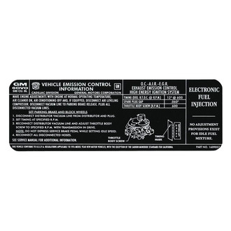 QRP® - Emissions Decal 500, 1609057 (Fuel-Injected Engine)