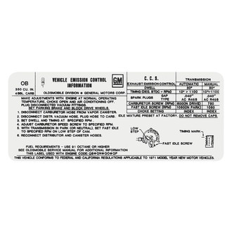 QRP® - Emissions Decal 350, 4bbl