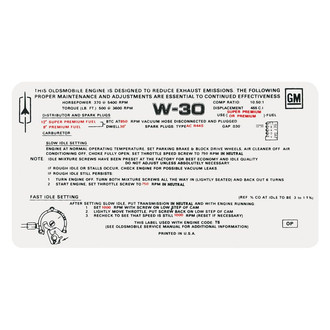QRP® - Emissions Decal 455, W-30, 4bbl, MT