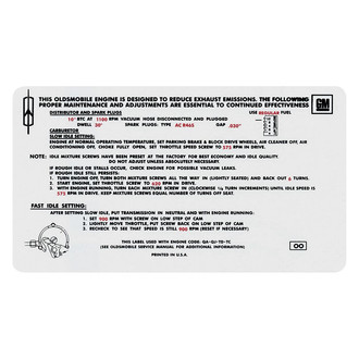 QRP® - Emissions Decal 350, 2bbl, AT
