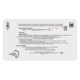 QRP® - Emissions Decal 350, 2bbl, MT