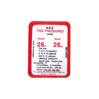 QRP® - Tire Pressure Decal #401915
