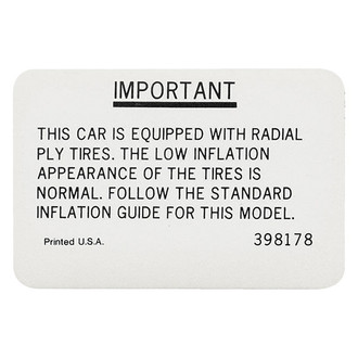 QRP® - Tire Pressure Decal #398178