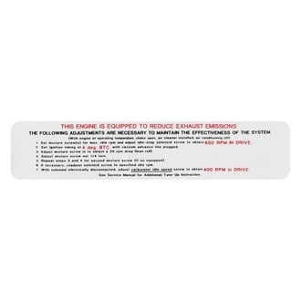 QRP® - Emissions Decal California Evaporative Emissions Supplement