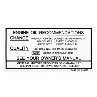 QRP® - Oil Change Decal
