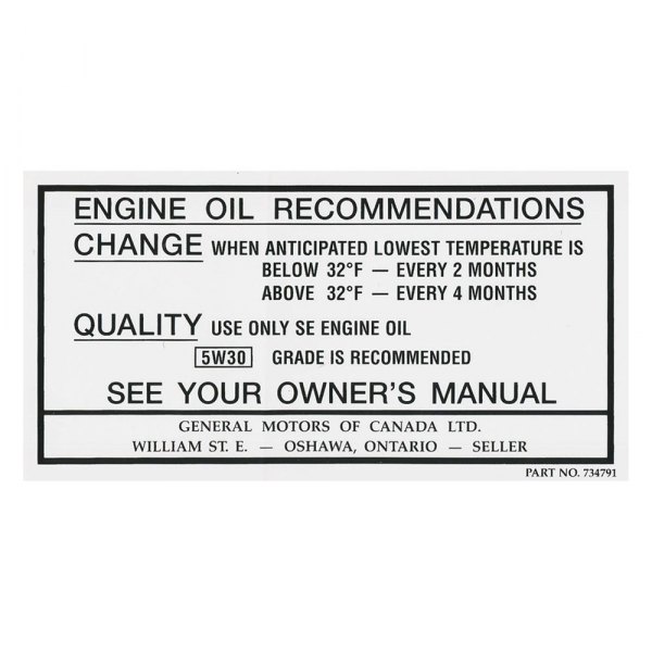 QRP® - Oil Change Decal