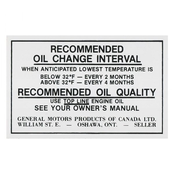 QRP® - Oil Change Decal