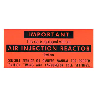 QRP® - Emissions Decal Air Injection Reactor, Calif