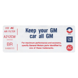 QRP® - "Keep Your GM Car All GM" BR Technical Decal