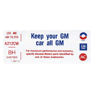 QRP® - "Keep Your GM Car All GM" BH Technical Decal