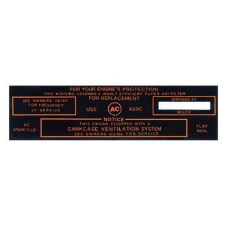 QRP® - Black Air Cleaner Service Decal with A59C