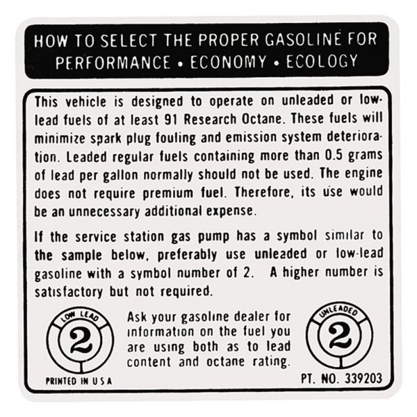 QRP® - Fuel Recommendation Decal