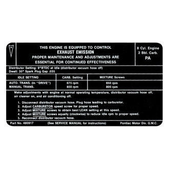 QRP® - Emissions Decal 2 Barrel, PD, 9794545