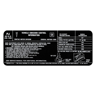 QRP® - Emissions Decal 400 4V, MT, PJ, 484379