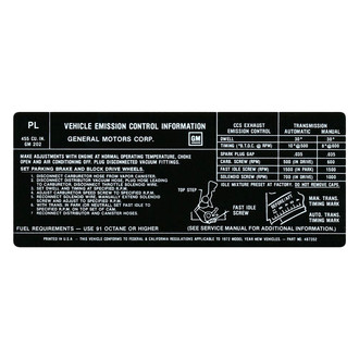 QRP® - Emissions Decal 455-4V, PL, 487352