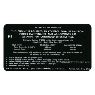 QRP® - Emissions Decal 400, AT, Ram Air, PG, 495710