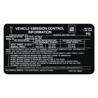 QRP® - Emissions Decal 455 4V, PD, 482341