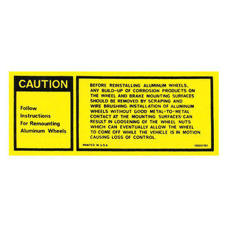 QRP® - Aluminum Wheel Warning Decal