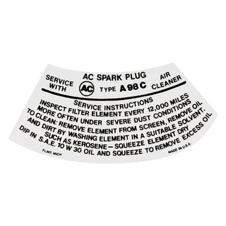 QRP® - Air Cleaner Service Decal with A96C