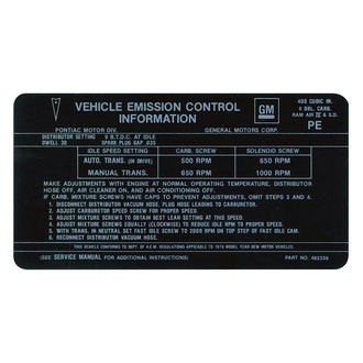 QRP® - Emissions Decal 400 4V, Ram Air IV, PE