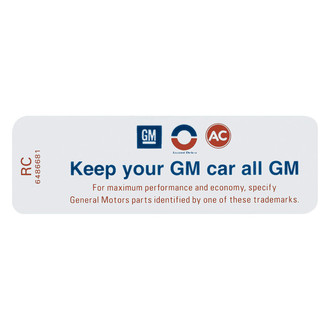 QRP® - "Keep Your GM Car All GM" RC Technical Decal