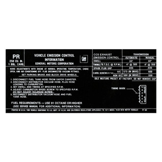 QRP® - Emissions Decal 250 6cyl, PR, 486211