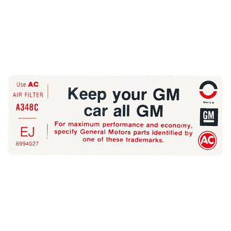 QRP® - "Keep Your GM Car All GM" EJ Technical Decal