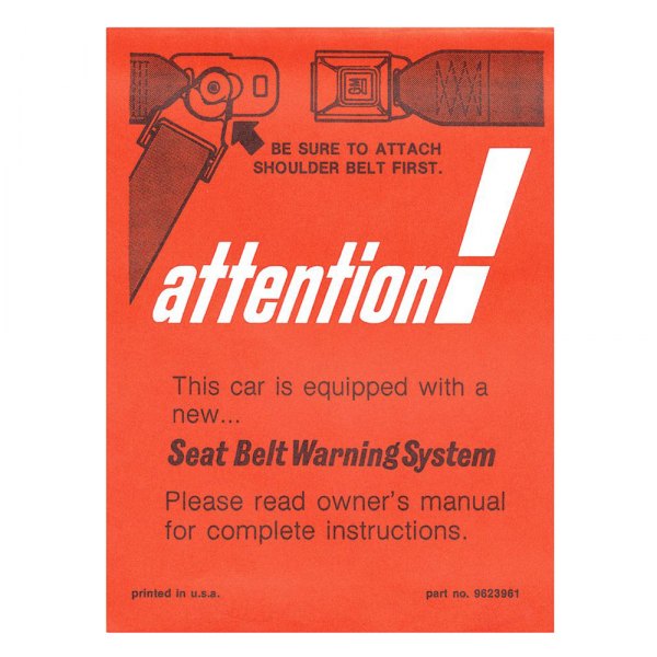 QRP® - Seat Belt Instruction Sleeve
