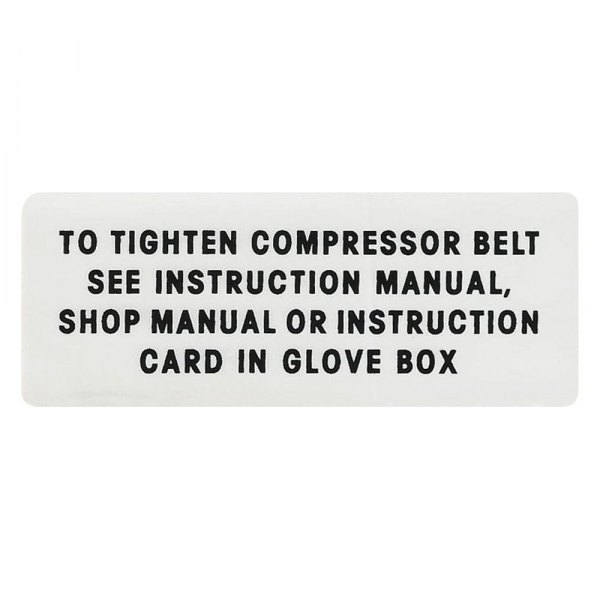 QRP® - A/C Compressor Belt Instruction Decal