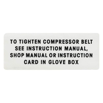 QRP® - Air Conditioning Belt, Tightening Instruction Decal