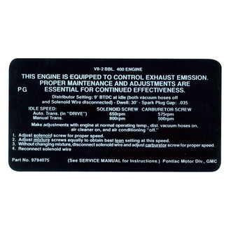 QRP® - Emissions Decal 400, AT, PB, 546927