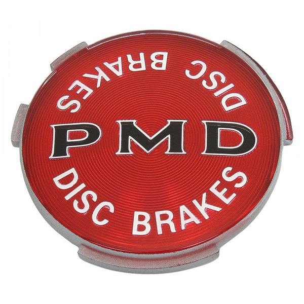 QRP® - Red Wheel Center Cap Emblem With Black "PMD Disc Brakes" Letters