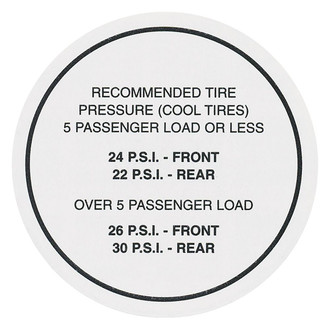 QRP® - Tire Pressure Decal KJ, #484277 GTO