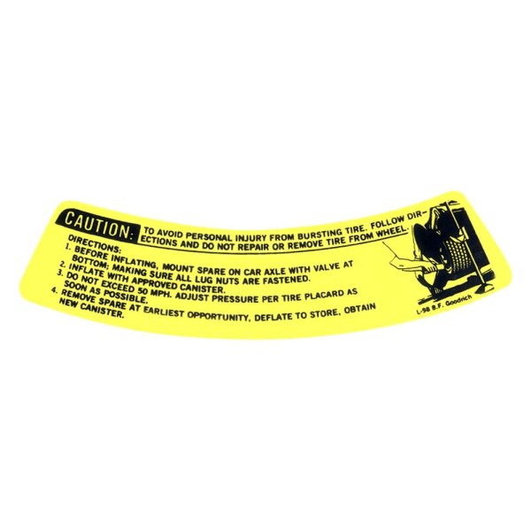 QRP® - Inflator Bottle Space Saver Spare Warning Decal