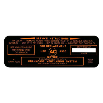 QRP® - Air Cleaner Service Decal with A96C